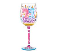 NymphFable Hand-Painted Wine Glass 21st Birthday Gift Personalised Artisan Glasses Gifts for Family Friend 15oz