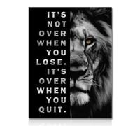 NymphFable Motivational Lion Wall Decor Poster Black and White Inspirational Wall Poster for Office Gym Bedroom Decor 12x16 in Unframed