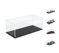 Nynelly 3mm Thick Acrylic Display Case for Lego Peugeot 42156 for Lego Technic Car 76328 42125 42096 21054 for Lego Car Display Case for Model Car Assemble Dustproof Clear Display Box(Black)