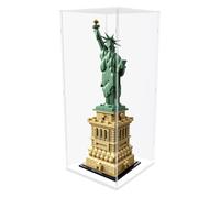 Nynelly 50 cm Tall Acrylic Display Case for Lego Statue of Liberty 21042 for Lego Display Case for Models Figures Dolls Assemble Dustproof Thickened Clear Display Box Display Cabinet(White)
