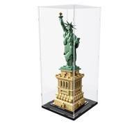 Nynelly 50 cm Tall Acrylic Display Case for Lego Statue of Liberty 21042 for Models Figures Dolls - Assemble Dustproof Thickened Clear Display Box Cabinet (Black, 20x20x50 cm)