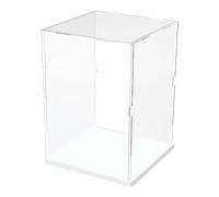 Nynelly Acrylic Display Case for Lego Cat 21349 for Lego R2D2 75308 Models Figures - Assemble Dustproof Thickened Clear Display Box Cabinet (White, 25x25x35 cm)
