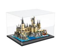 Nynelly Acrylic Display Case for Lego Hogwarts Castle 76419 for Lego Himeji Castle 21060 Models Figures - Assemble Dustproof Thickened Clear Display Box Cabinet (Black, 40x30x25 cm)