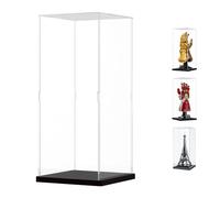 Nynelly Acrylic Display Case for Lego Infinity Gauntlet 76191 76223 for Models Figures - Assemble Dustproof Thickened Clear Display Box Cabinet (Black, 15x15x35 cm)