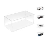 Nynelly Acrylic Display Case for Lego Mustang 10265 for Lego Porsche 911 10295 10304 10337 10353 42176 for Lego Car Display Case Assemble Dustproof Thickened Clear Display Box(White)