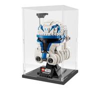 Nynelly Acrylic Display Case for Lego Star Wars Helmet for Lego Captain Rex Helmet Models Figures - Assemble Dustproof Thickened Clear Display Box Cabinet (Black, 15x15x25 cm)