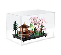 Nynelly Acrylic Display Case for Lego Tranquil Garden 10315 for Lego Ducati 42107 Vespa 10298 Models Figures - Assemble Dustproof Thickened Clear Display Box Cabinet (White, 40x25x25 cm)