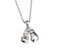 Nynelsong Mens 18K Gold Plated Silver Boxing Gloves Necklace Stainless Steel Titanium Pendants No Stone, Stainless steel, titanium, No Gemstone