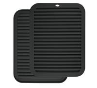 Nynkyon 2Pcs Silicone Trivets for Hot Pans，Heat-resistant silicone table mat，suitable for hot pots, pot pads, dining tables, office desks, kitchen cooking and dining scenes, black