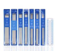 Nynkyon Double Pointed Knitting Needles Kit 20cm, Double Ended Needles 2.0mm to 5.0mm 7 Sizes, DPNs Knitting Pins Set for Socks Hats Mittens, Metal Needles 35 Pack (5Pcs Each Size)