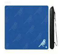 NYNPPUE Mahjong Mat 31.5 x 31.5 Inch, Non-Slip Neoprene Rubber Table Mat, Noise Reduction Game Table Cover, Multi-Purpose Pad for Mahjong, Poker, Cards and Table Games (Blue Parrot)