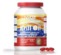 NYO3 Pure Antarctic Krill Oil Omega 3 Supplement Beyond Fish Oil with Choline & Antioxidant Astaxanthin for Heart Brain, GMP, Third Party Tested, No Fishy Burps - 425mg 30 Softgels