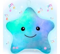 NYOBABE Sensory Toys for Autism,Musical Light Up Star Sensory Lights,Soft Plush Pillow,Kids Sleep Aid Adhd Autism Toys,Birthday Xmas Gifts for Toddler Boys Girls Age 3 4 5 6 7 8 9 10 Blue