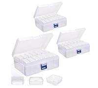 NYOSLB 45 Pcs Clear Bead Storage Containers with Hinged Lids, Small Plastic Organiser Boxes for Clay Beads Diamond Painting DIY Craft Jewelry Rhinestones Screws Small Parts