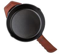 Nyota Set of 2 Leather Hot Handle Holders - Handmade Thick Leather Handle Covers for cast Iron skillets Pans and pots - Life time Warranty - 100 Percent Heat Resistant Handle Sleeve - Brown