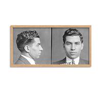 NYPD Mugshot Gangster Charles Lucky Luciano 1931 Photo Framed Wall Art Print Long 25X12 Inch