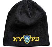 NYPD No Fold Winter Hat Beanie Skull Cap Officially Licensed - black - One size