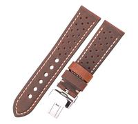 NYPTS Breathable Genuine Leather Watchbands Women Men 5 Colors Strap 20mm 22mm 24mm Smart Watch Band Deployment Clasp Suitable For Daily Wear(Coffee,20mm)