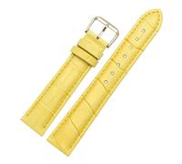 NYPTS Replacement Leather Strap 12mm 20mm 22mm Black Red Watch Bands Suitable For Daily Wear(Yellow,20mm)