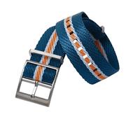 NYPTS Strap Fabric Watch Band One Piece Single Pass Adjustable Slanted Bracelet Sport Wristband 20mm 22mm Suitable For Daily Wear(A22-blue orange,22mm)