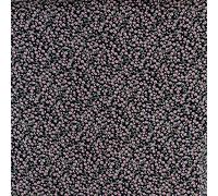 Nyra Ditsy Floral Viscose Twill Challis Printed Summer Clothing Dress Blouses Curtain Lightweight Silky Feel Fabric Material | 55" - 140 cm Wide | Sold per Metre (Black)