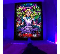 NYRZT Blacklight Anime Tapestry for Bedroom in Wonderland Tapestry Aesthetic Fairytales Vertical Wall Decor UV Reactive Wall Art Hanging Tapestries for Living Room, 40x60 Inch