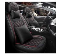 NYSAASDST Car Accessories Leather Car Seat Cover Capes Auto Full Set Accessories For CRV For Fit For Civic For Accord For City For Jazz Waterproof(Black Red 4pcs,DE)