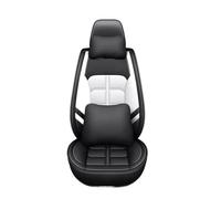 NYSAASDST Car Seat Cover Sets Car Seat Cover Leather For All Model For Fusion For Edge For Tourneo For Kuga For Mustang Car Seat Protectors(White pillow)