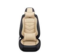 NYSAASDST Car Seat Cover Sets Car Seat Cover Leather For Captur For Logan For Kadjar For Trafic For Scenic Armrest For Megane Car Seat Cushion Protectors(Black Beige Pillow)