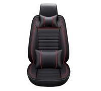 NYSAASDST Car Seat Cover Sets Car Seat Cover Leather For Kia For Rio For Sorento For Cerato For Soul For Optima For Opirus For Borrego VQ Car Seat Protectors(Black red pillow 2)