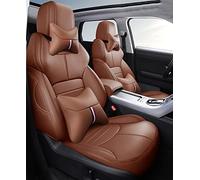 NYSAASDST Cowhide Car Seat Cover Custom For Discovery 3 4 5 For Sports For Evoque For Freelander 2 For Range For Rover For Sport For Velar Seat Protector(Brown,Luxury)