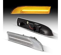 NYSAASDST Dynamic Turn Signal Light 2Pcs LED Dynamic Amber Side Marker Turn Signal Lights For Panamera 970 Chassis G1 Before Facelift Car Styling(Silver LENS)