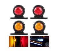 NYSAASDST Rear Brake Light 12V 24V Side Clearance Light Universal For Ship Boat Yatch Heavy Truck Van LED Turn Signal Red Amber White Cab Roof Lamp(4pcs Red Yellow)