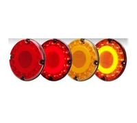 NYSAASDST Rear Brake Light 12V 24V Tail Additional Brake Light LED Flash Warning Signal Stop Indicator Lamp 7inch Round For Bus Trailer Truck Waterproof(4pcs 2colors)