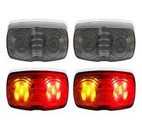 NYSAASDST Rear Brake Light Truck 10Leds Indicator Light 12V24V Bumper Brake Lamp LED Turn Signal Smoke Lens for Semi Trailer Cargo Van Tractor Lorry(4pcs Red Yellow)
