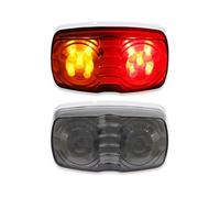 NYSAASDST Rear Brake Light Truck 10Leds Indicator Light 12V24V Bumper Brake Lamp LED Turn Signal Smoke Lens For Semi Trailer Cargo Van Tractor Lorry(2pcs Red Yellow)