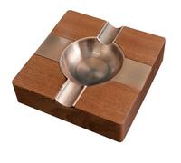 NYSBH Portable luxury cigar ashtray, creative solid wood square metal ashtray