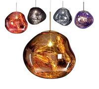 NYSCR Modern Melt Glass Pendant Lights LED Irregular Glass Shade Hanging Lamp with Adjustable Lanyard for Shop/Club/Indoor Lighting Decorative Lava Pendant Light (Gold36)