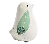 NYSCURE Cute Ceramic Bird Figurine with Green Leaf Wings - Charming Tabletop Ornament for Home Decor and Tea Table 3.3 Inches
