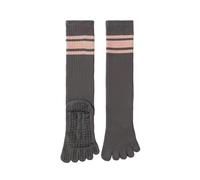 NYSDM 2 pairs of Five Finger Split Toe Yoga Socks Women Professional Pilates Cotton Anti Slip Mid Tube Dance Fitness Sports