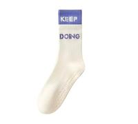 NYSDM 2 Pairs of Yoga Socks Female Medium Length Pure Cotton Anti Slip Silicone Indoor Pilates Women's Sports Sock