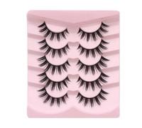 NYSDM 5 pairs of thick false eyelashes with black hard stems to support double eyelids, big eyes and photogenic eyes