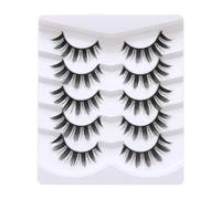 NYSDM 5 pairs of thick false eyelashes with black hard stems to support double eyelids, big eyes and photogenic eyes