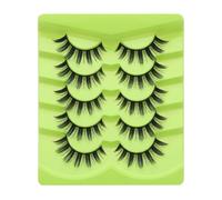 NYSDM 5 pairs of thick false eyelashes with black hard stems to support double eyelids, big eyes and photogenic eyes