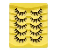 NYSDM 5 pairs of thick false eyelashes with black hard stems to support double eyelids, big eyes and photogenic eyes