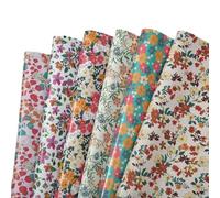 NYSDM 6 Pcs Vintage 50x70cm Per Roll Floral Wrapping Paper Sheet Packaging for Wedding Kids Holiday Wrap Craft Decor Gifts