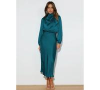 NYSDM Autumn Women's Clothing High-end Satin Long Sleeved Loose Dress With Elegant Temperament Women's Evening Gift Dress