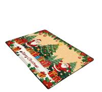 NYSDM Christmas entrance mat thick wear-resistant crystal velvet floor dirt-resistant easy to care for the entrance anti-slip