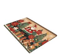 NYSDM Christmas entrance mat thick wear-resistant crystal velvet floor dirt-resistant easy to care for the entrance anti-slip