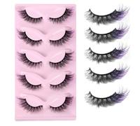 NYSDM Colored eyelashes fox false eyelashes 5 pairs curled thick natural stage makeup